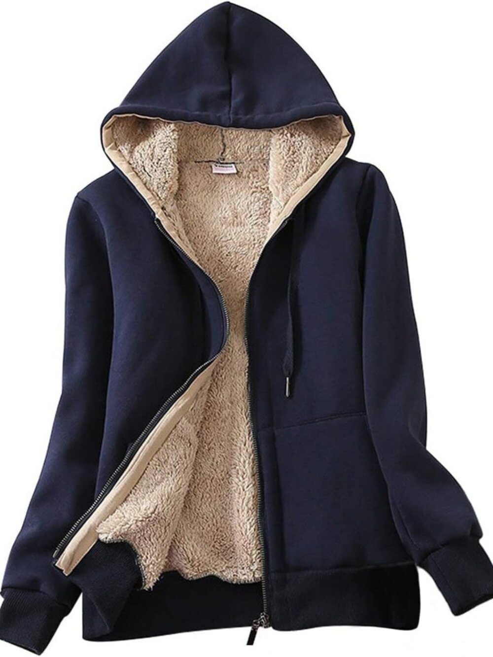 Cozy Sherpa Lined Zip Up Hoodie | Warm Fleece Jacket for Winter Comfort